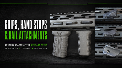 Bull Craft Industries grips, hand stops and rail attachments featuring ergonomic M-LOK accessories designed and manufactured in Florida, USA for improved control, comfort and weapon handling.