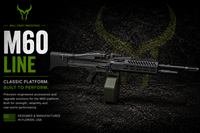 Bull Craft Industries M60 Line featuring precision-engineered airsoft accessories and upgrade components for M60 platforms, designed and manufactured in Florida, USA.