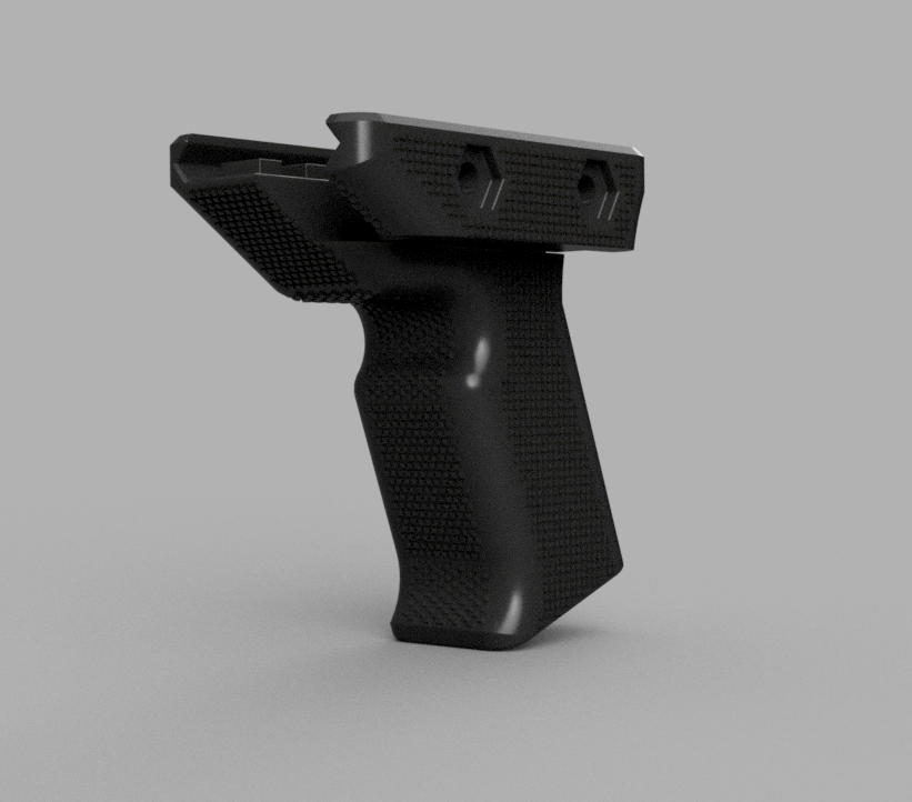 3" Long Angled Contoured Grip Foregrip for Picatinny Rails
