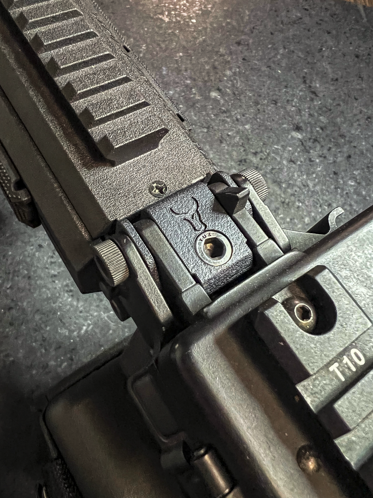 Black Bull Craft replacement barrel block with screws for G&P Stoner 63 airsoft replica